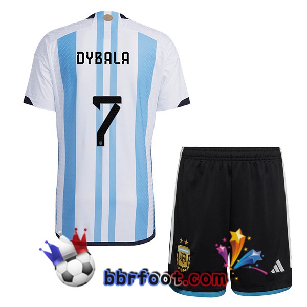 Maillots Equipe De Argentine (DYBALA 7) Enfant Domicile Bleu Blanc 2022/2023