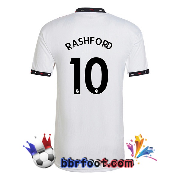 Maillot Foot Manchester United (RASHFORD 10) Exterieur Blanc 2022/2023