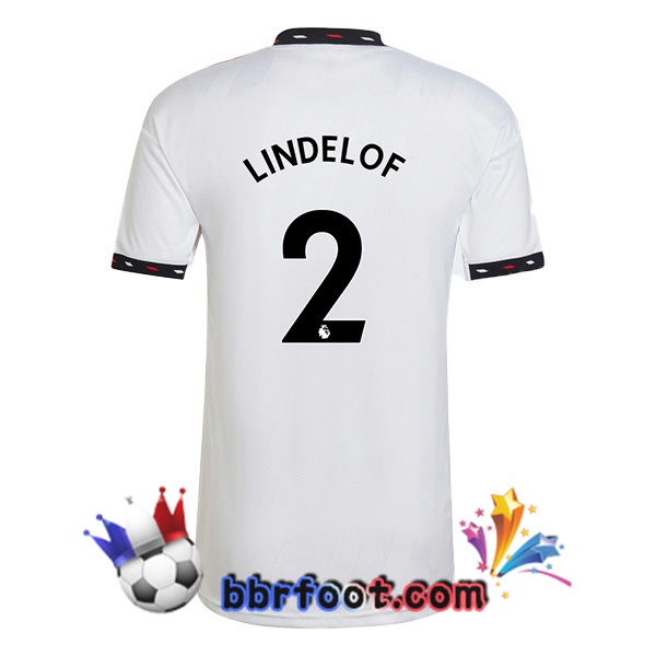 Maillot Foot Manchester United (LINDELOF 2) Exterieur Blanc 2022/2023