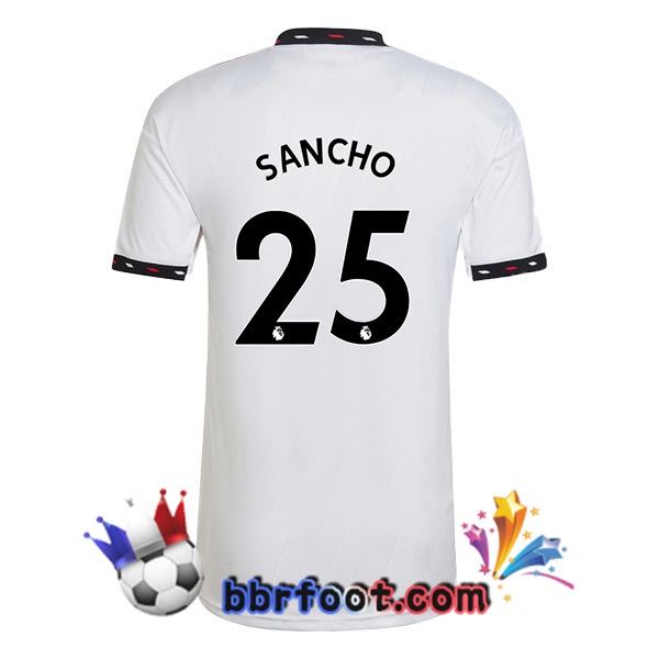 Maillot Foot Manchester United (SANCHO 25) Exterieur Blanc 2022/2023