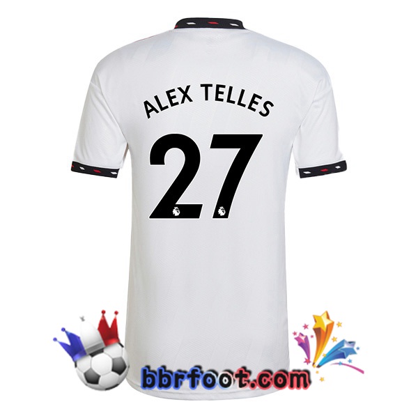 Maillot Foot Manchester United (ALEX TELLES 27) Exterieur Blanc 2022/2023