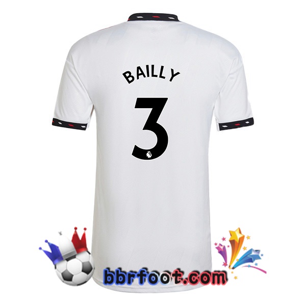 Maillot Foot Manchester United (BAILLY 3) Exterieur Blanc 2022/2023