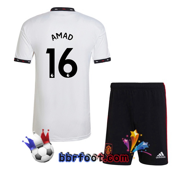 Maillot Foot Manchester United (AMAD 16) Enfant Exterieur Blanc 2022/2023