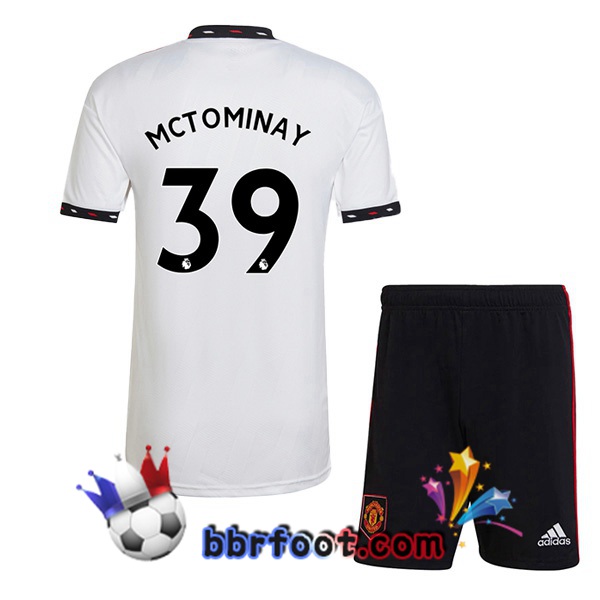 Maillot Foot Manchester United (MCTOMINAY 39) Enfant Exterieur Blanc 2022/2023