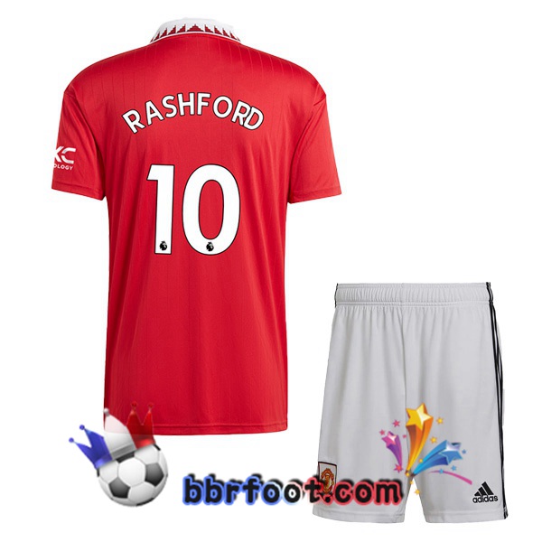 Maillot Foot Manchester United (RASHFORD 10) Enfant Domicile Rouge 2022/2023