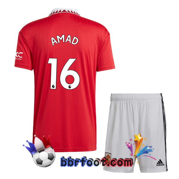 Maillot Foot Manchester United (AMAD 16) Enfant Domicile Rouge 2022/2023