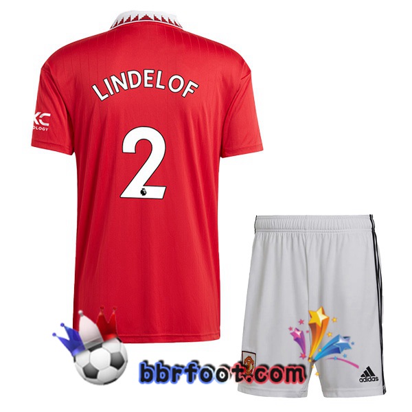 Maillot Foot Manchester United (LINDELOF 2) Enfant Domicile Rouge 2022/2023