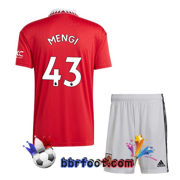 Maillot Foot Manchester United (MENGI 43) Enfant Domicile Rouge 2022/2023