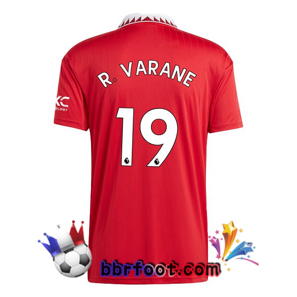 Maillot Foot Manchester United (R. VARANE 19) Domicile Rouge 2022/2023