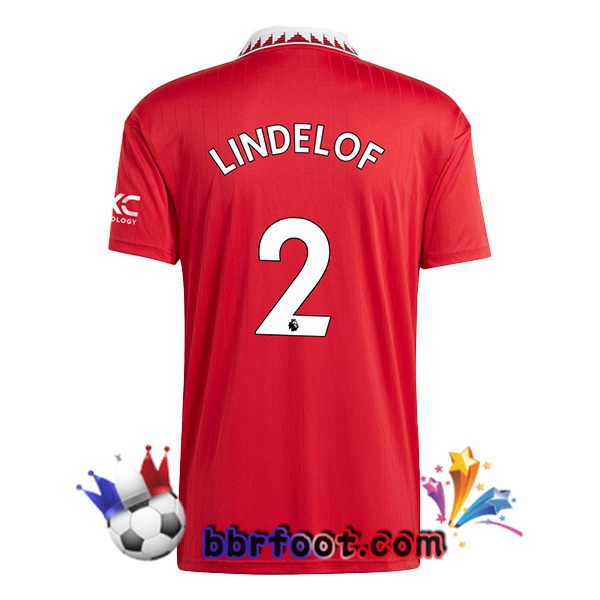 Maillot Foot Manchester United (LINDELOF 2) Domicile Rouge 2022/2023