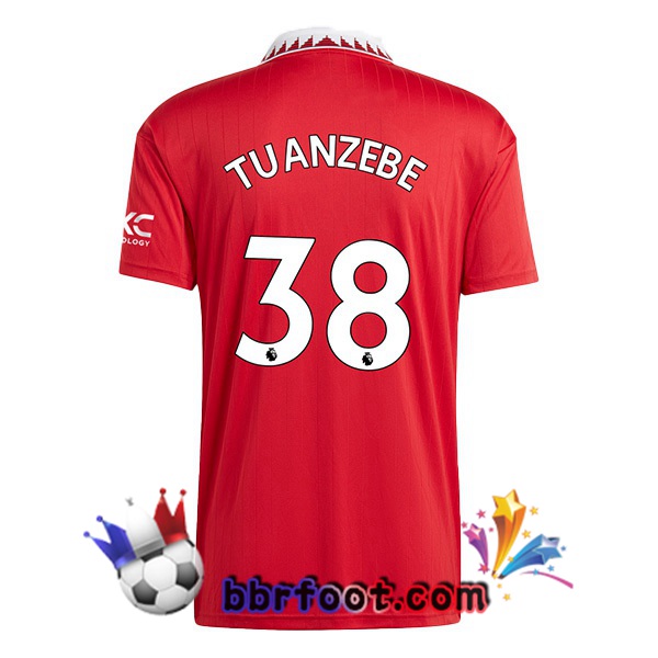 Maillot Foot Manchester United (TUANZEBE 38) Domicile Rouge 2022/2023