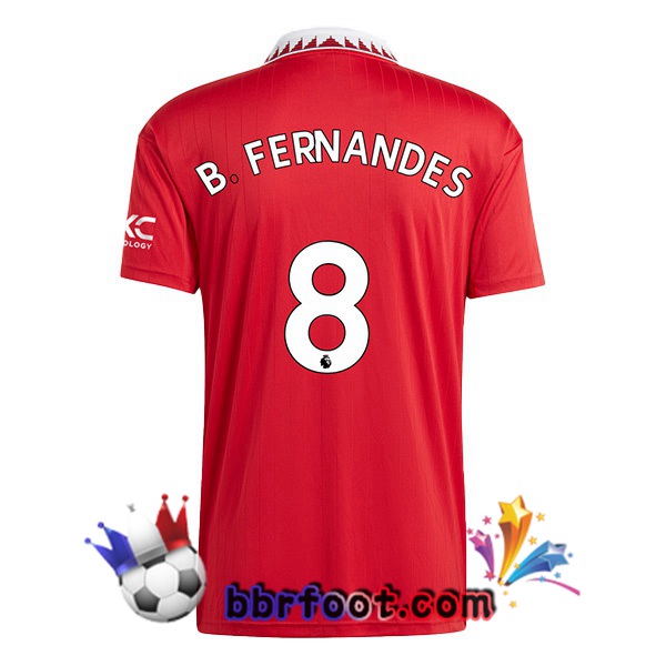 Maillot Foot Manchester United (B. FERNANDES 8) Domicile Rouge 2022/2023