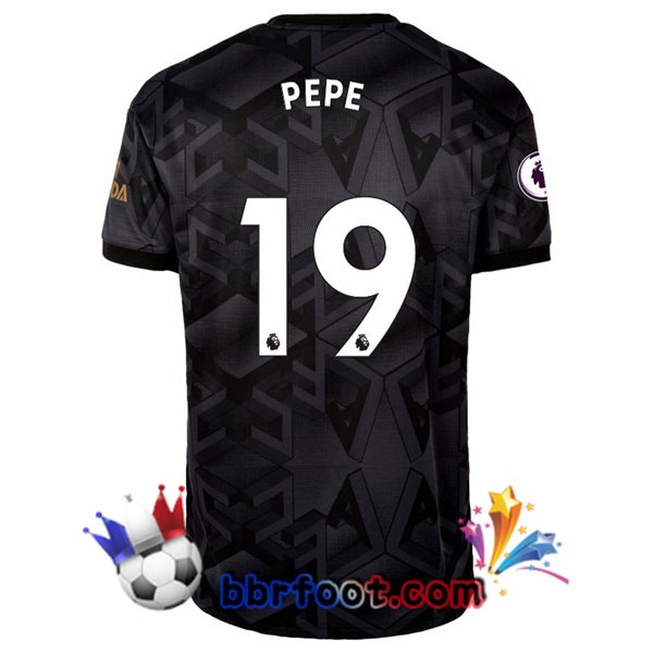 Maillot Foot Arsenal (PEPE 19) Exterieur Noir 2022/2023
