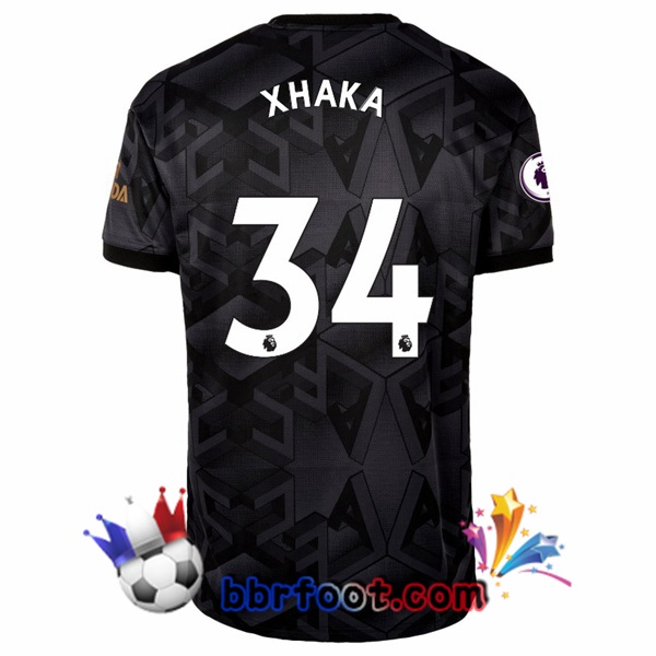 Maillot Foot Arsenal (XHAKA 34) Exterieur Noir 2022/2023