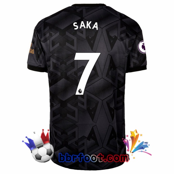Maillot Foot Arsenal (SAKA 7) Exterieur Noir 2022/2023