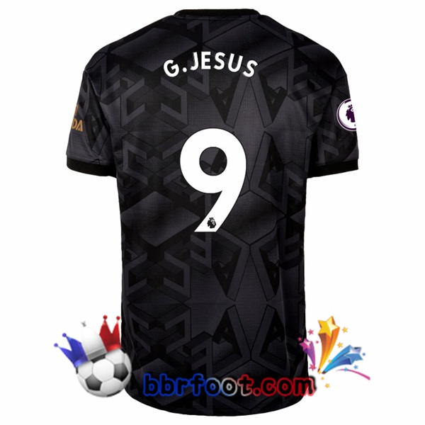 Maillot Foot Arsenal (G.JESUS 9) Exterieur Noir 2022/2023