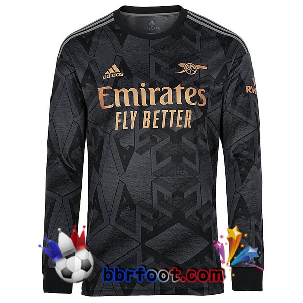 Maillot Foot Arsenal Exterieur Manche Longue Noir 2022/2023