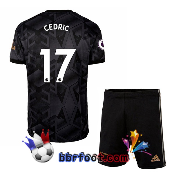 Maillot Foot Arsenal (CEDRIC 17) Enfant Exterieur Noir 2022/2023