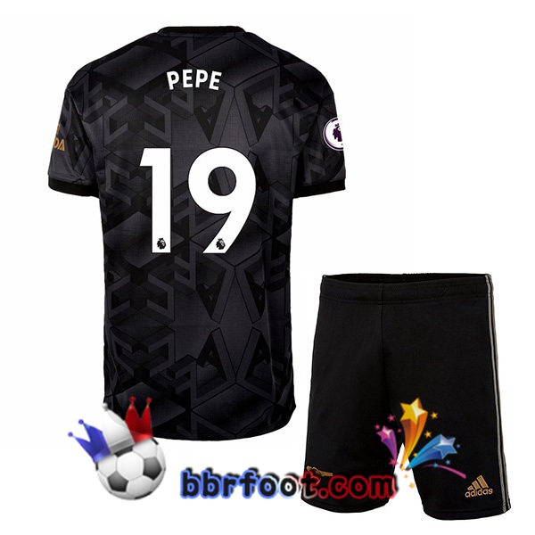 Maillot Foot Arsenal (PEPE 19) Enfant Exterieur Noir 2022/2023