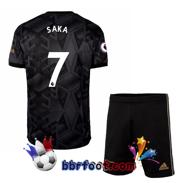 Maillot Foot Arsenal (SAKA 7) Enfant Exterieur Noir 2022/2023