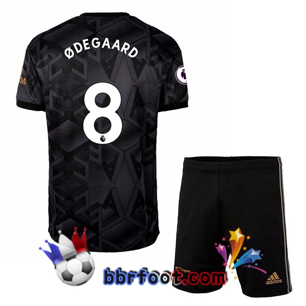Maillot Foot Arsenal (ØDEGAARD 8) Enfant Exterieur Noir 2022/2023