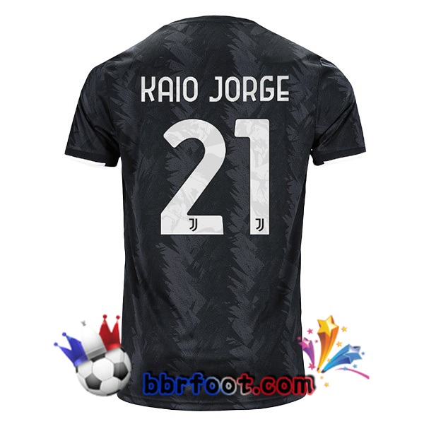 Maillot Foot Juventus (KAIO JORGE 21) Exterieur Noir 2022/2023