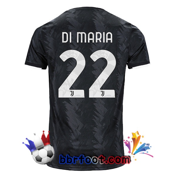 Maillot Foot Juventus (DI MARIA 22) Exterieur Noir 2022/2023