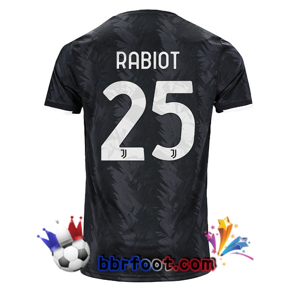 Maillot Foot Juventus (RABIOT 25) Exterieur Noir 2022/2023