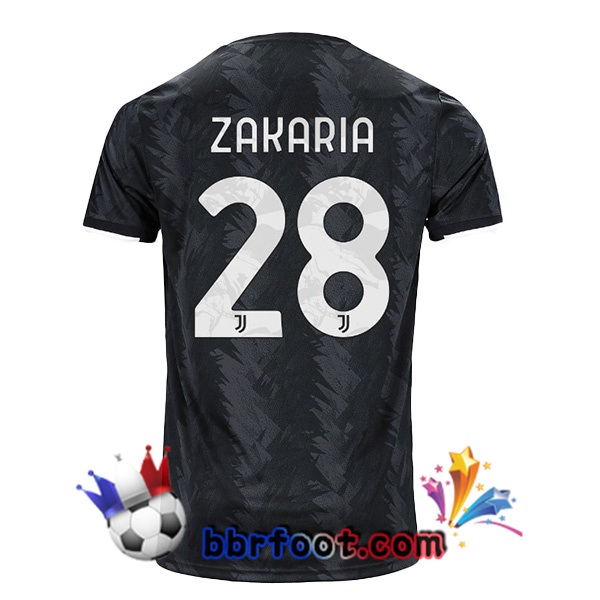 Maillot Foot Juventus (ZAKARIA 28) Exterieur Noir 2022/2023