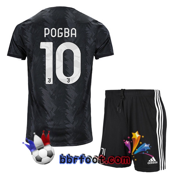 Maillot Foot Juventus (POGBA 10) Enfant Exterieur Noir 2022/2023
