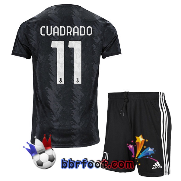 Maillot Foot Juventus (CUADRADO 11) Enfant Exterieur Noir 2022/2023