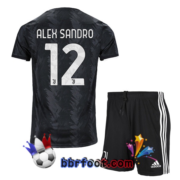 Maillot Foot Juventus (ALEX SANDRO 12) Enfant Exterieur Noir 2022/2023