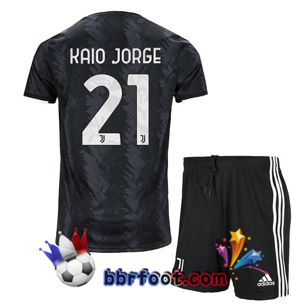 Maillot Foot Juventus (KAIO JORGE 21) Enfant Exterieur Noir 2022/2023