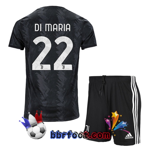 Maillot Foot Juventus (DI MARIA 22) Enfant Exterieur Noir 2022/2023