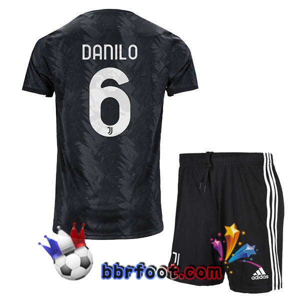 Maillot Foot Juventus (DANILO 6) Enfant Exterieur Noir 2022/2023