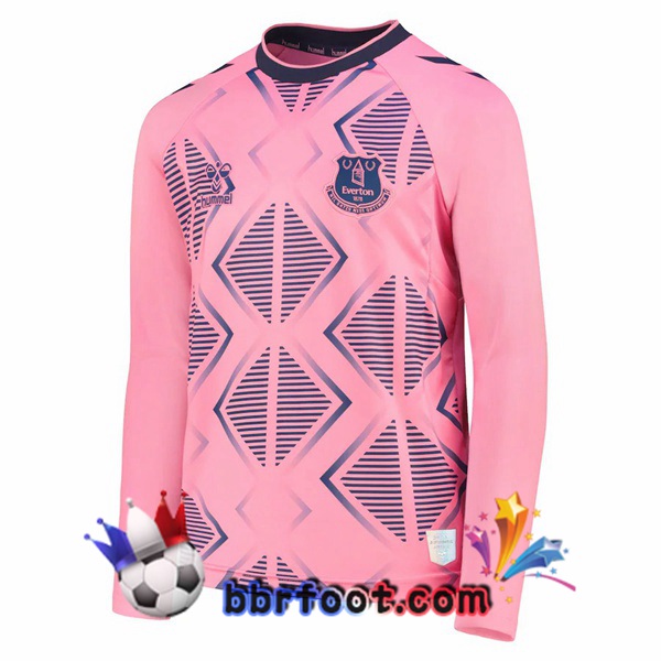 Maillot Foot Everton Exterieur Manche Longue Rose 2022/2023