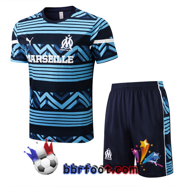 Training T-Shirts Marseille OM + Shorts Bleu Royal 2022/2023