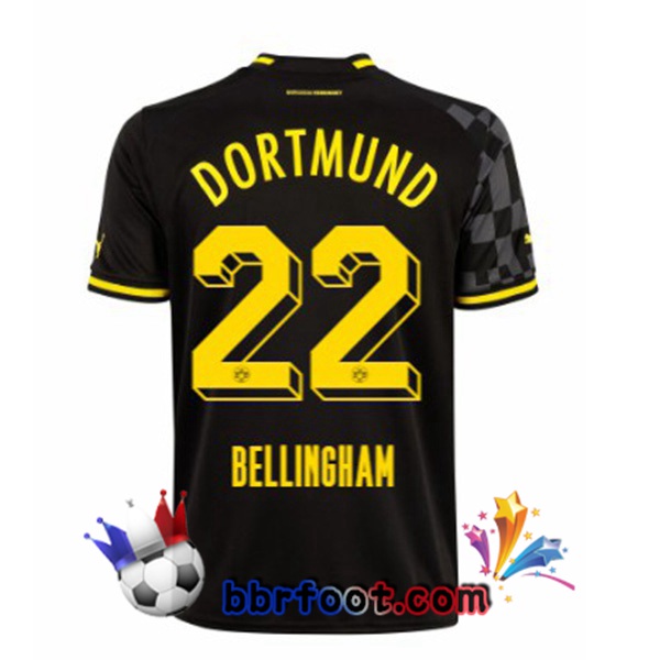 Maillot Foot Dortmund BVB (Bellingham 22) Exterieur Noir 2022/2023 Maillot Foot Dortmund BVB (Bellingham 22) Exterieur Noir 2022/2023