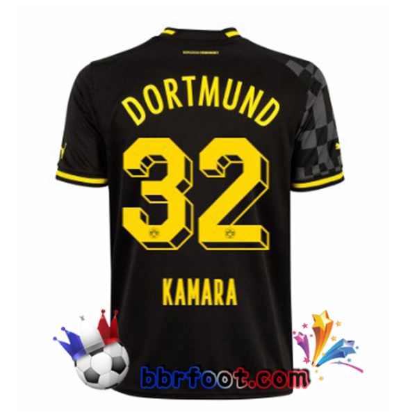 Maillot Foot Dortmund BVB (Kamara 32) Exterieur Noir 2022/2023