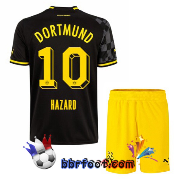 Maillot Foot Dortmund BVB (Hazard 10) Enfant Exterieur Noir 2022/2023
