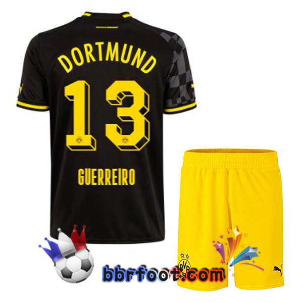 Maillot Foot Dortmund BVB (Guerreiro 13) Enfant Exterieur Noir 2022/2023