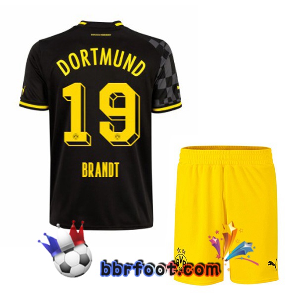 Maillot Foot Dortmund BVB (Brandt 19) Enfant Exterieur Noir 2022/2023