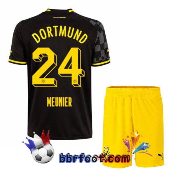 Maillot Foot Dortmund BVB (Meunier 24) Enfant Exterieur Noir 2022/2023