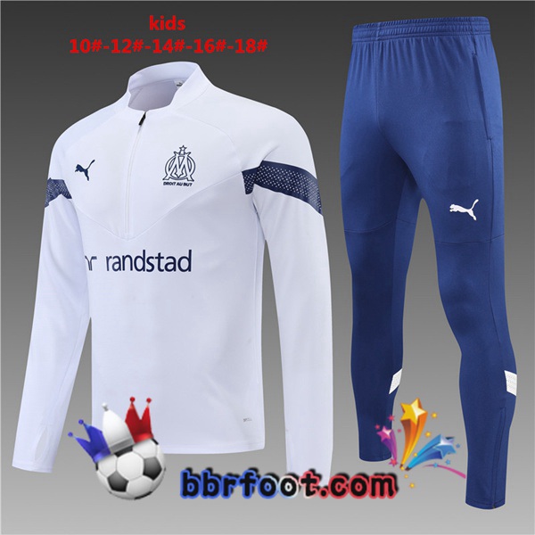 Survetement Foot Marseille OM Enfant Blanc 2022/2023