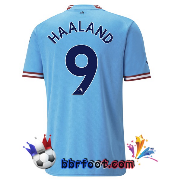 Maillot Foot Manchester City (Erling Haaland 9) Domicile Bleu 2022/2023