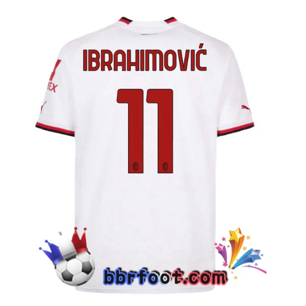 Maillot Foot AC Milan (IBRAHIMOVIĆ 11) Exterieur Blanc 2022/2023