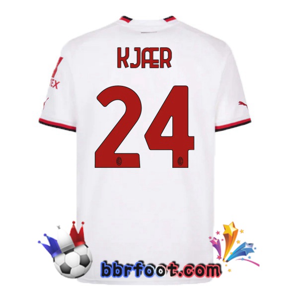 Maillot Foot AC Milan (KJÆR 24) Exterieur Blanc 2022/2023 Maillot Foot AC Milan (KJÆR 24) Exterieur Blanc 2022/2023