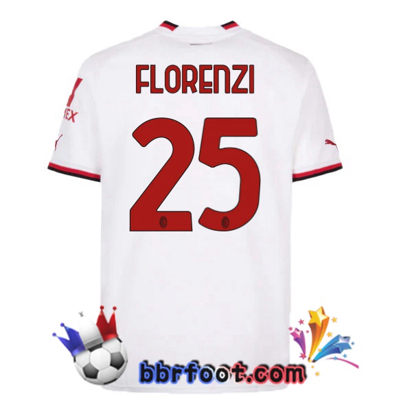 Maillot Foot AC Milan (FLORENZI 25) Exterieur Blanc 2022/2023