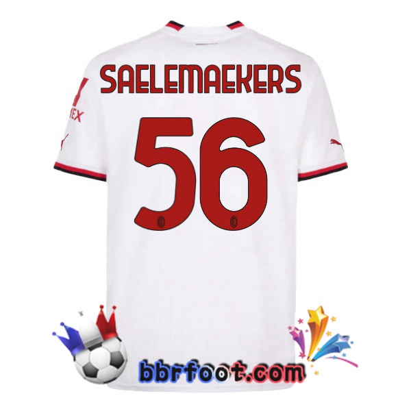 Maillot Foot AC Milan (SAELEMAEKERS 56) Exterieur Blanc 2022/2023