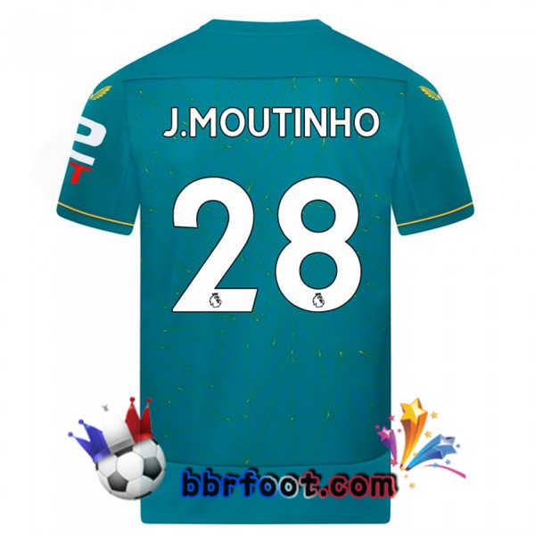 Maillot Foot Wolves (J. MOUTINHO 28) Exterieur Bleu 2022/2023